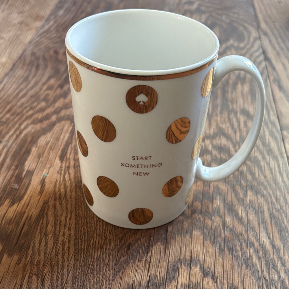kate spade x Lenox White and Gold Polka Dot Mug